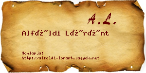 Alföldi Lóránt névjegykártya