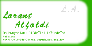 lorant alfoldi business card