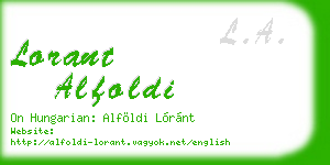 lorant alfoldi business card